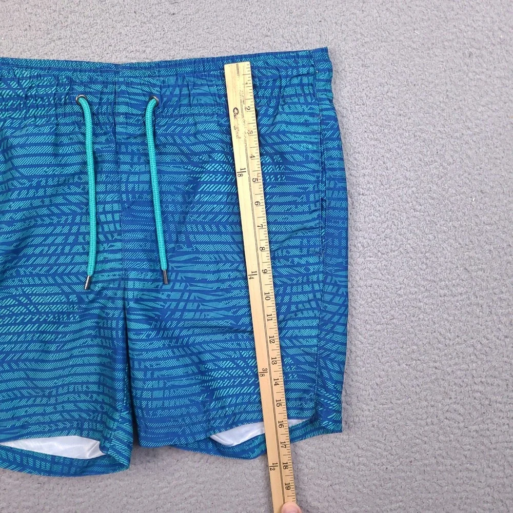 Ike Behar Mens Swim Trunks‎ Shorts Size Small 30 Waist Blue Teal Geometric Palm